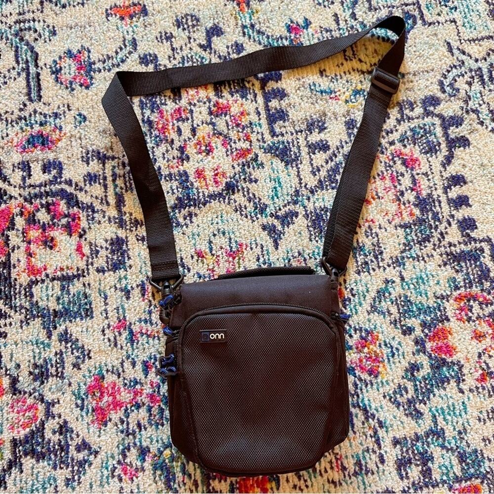 Black Crossbody Camera Bag Multiple Pockets Travel Festival